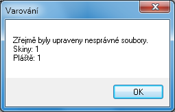 Zřejmě byly upraveny nesprávné soubory.